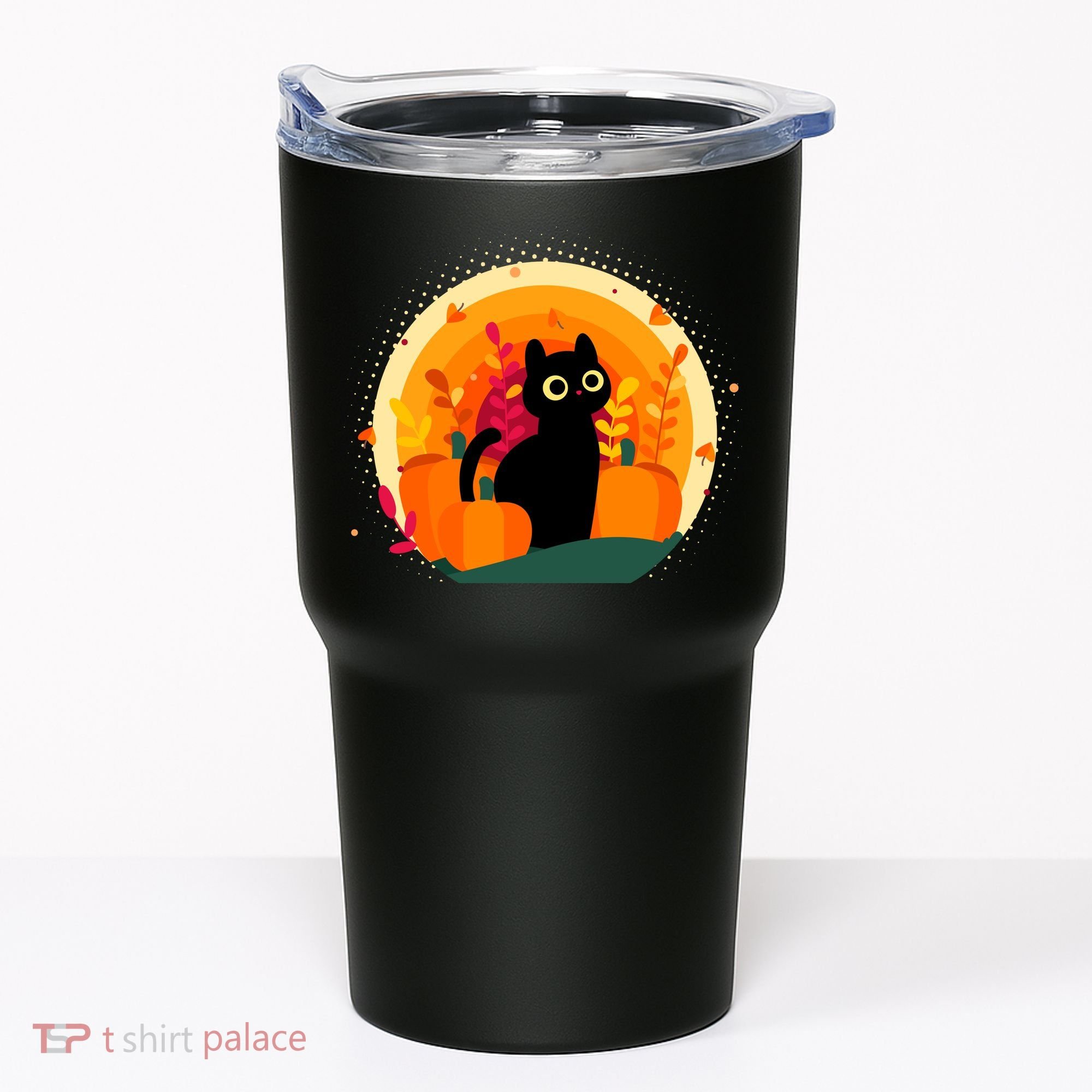 Cute Fall Autumn Lover Black Cat And Pumpkins Tumbler