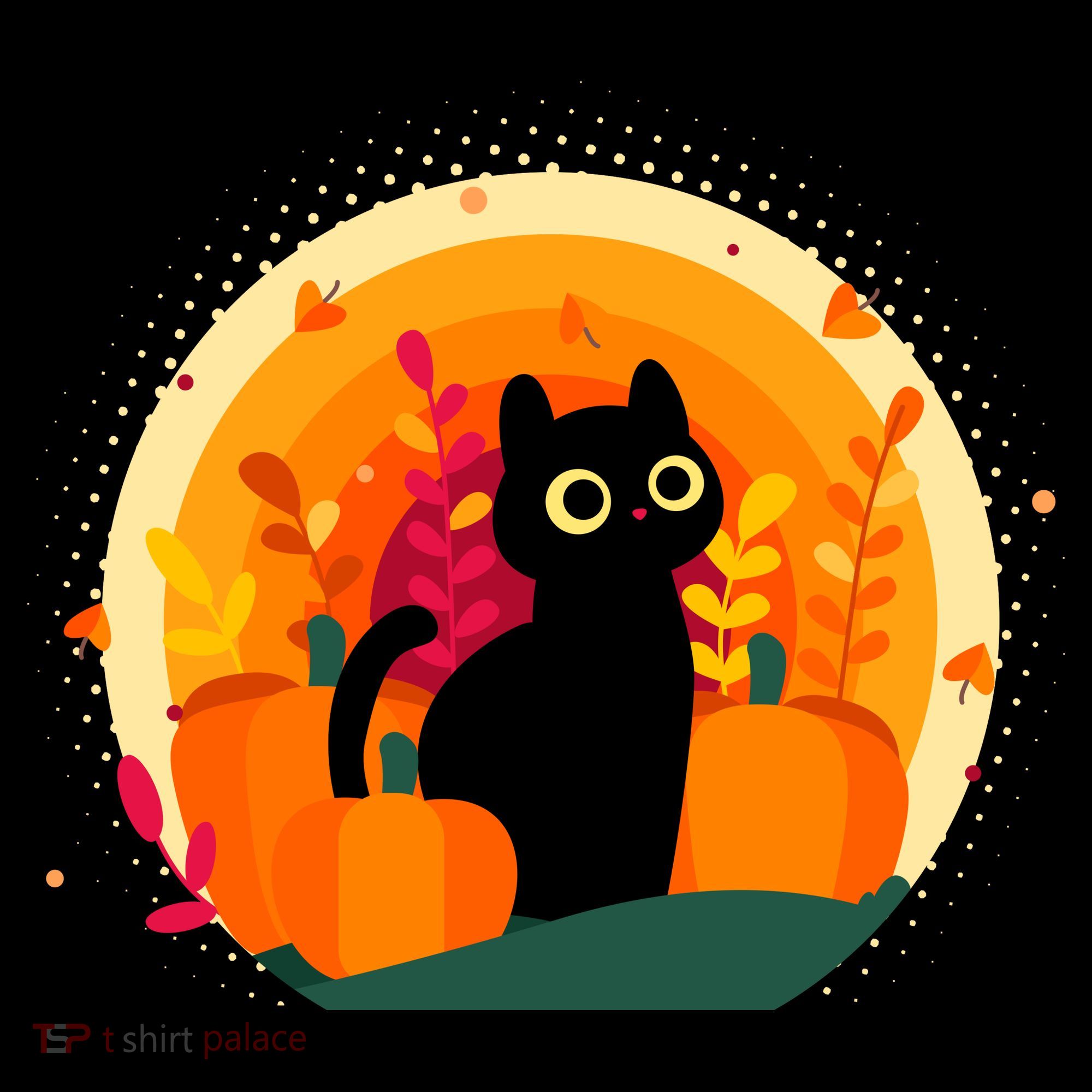 Cute Fall Autumn Lover Black Cat And Pumpkins Baby Bodysuit