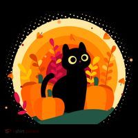 Cute Fall Autumn Lover Black Cat And Pumpkins Kids Sweatshirt thumb 2