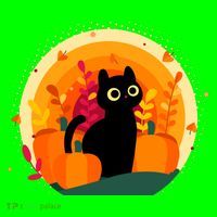 Cute Fall Autumn Lover Black Cat And Pumpkins Button thumb 1