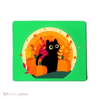 Cute Fall Autumn Lover Black Cat And Pumpkins Mousepad