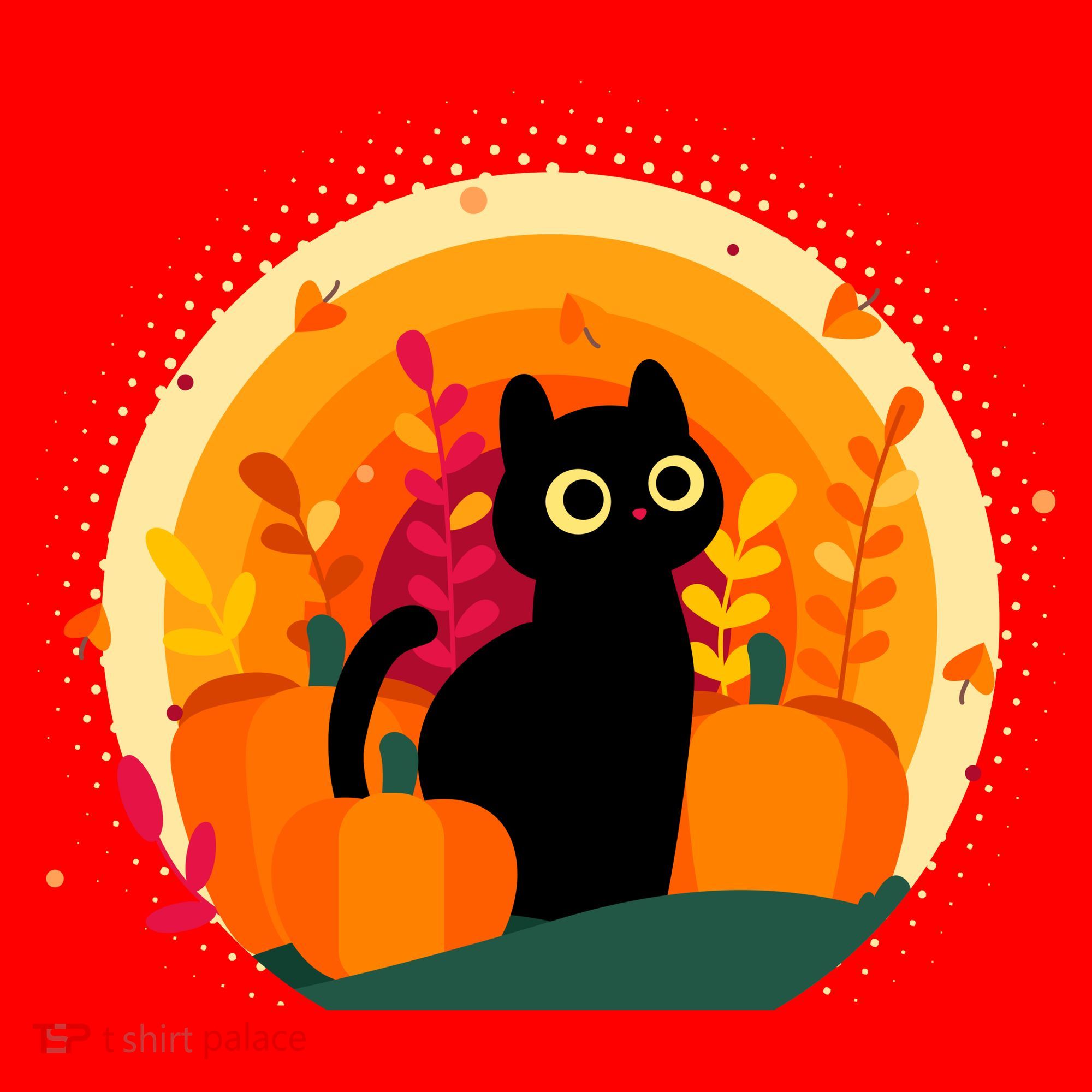 Cute Fall Autumn Lover Black Cat And Pumpkins Santa Hat