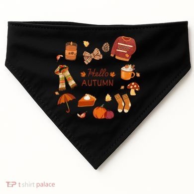 Cute Fall Autumn Little Things Retro Fall Hello Autumn USA-Made Doggie Bandana