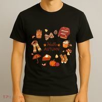 Cute Fall Autumn Little Things Retro Fall Hello Autumn T-Shirt thumb 3