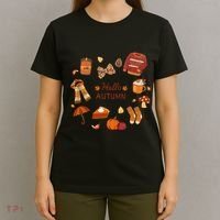 Cute Fall Autumn Little Things Retro Fall Hello Autumn T-Shirt thumb 4