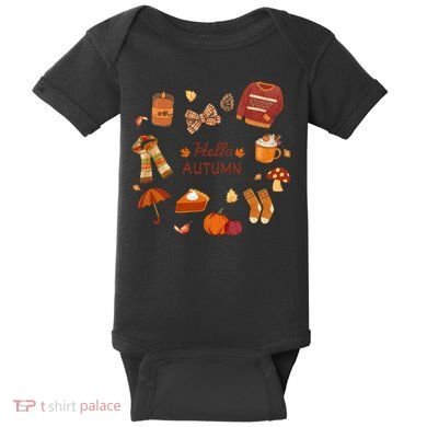 Cute Fall Autumn Little Things Retro Fall Hello Autumn Baby Bodysuit