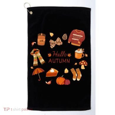 Cute Fall Autumn Little Things Retro Fall Hello Autumn Golf Towel