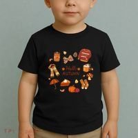 Cute Fall Autumn Little Things Retro Fall Hello Autumn Toddler T-Shirt thumb 2