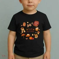 Cute Fall Autumn Little Things Retro Fall Hello Autumn Toddler T-Shirt thumb 2