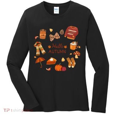 Cute Fall Autumn Little Things Retro Fall Hello Autumn Women's Long Sleeve Shirt