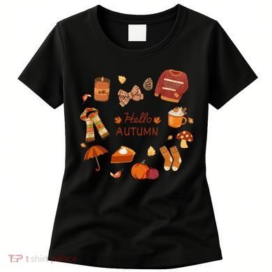 Cute Fall Autumn Little Things Retro Fall Hello Autumn Women's T-Shirt