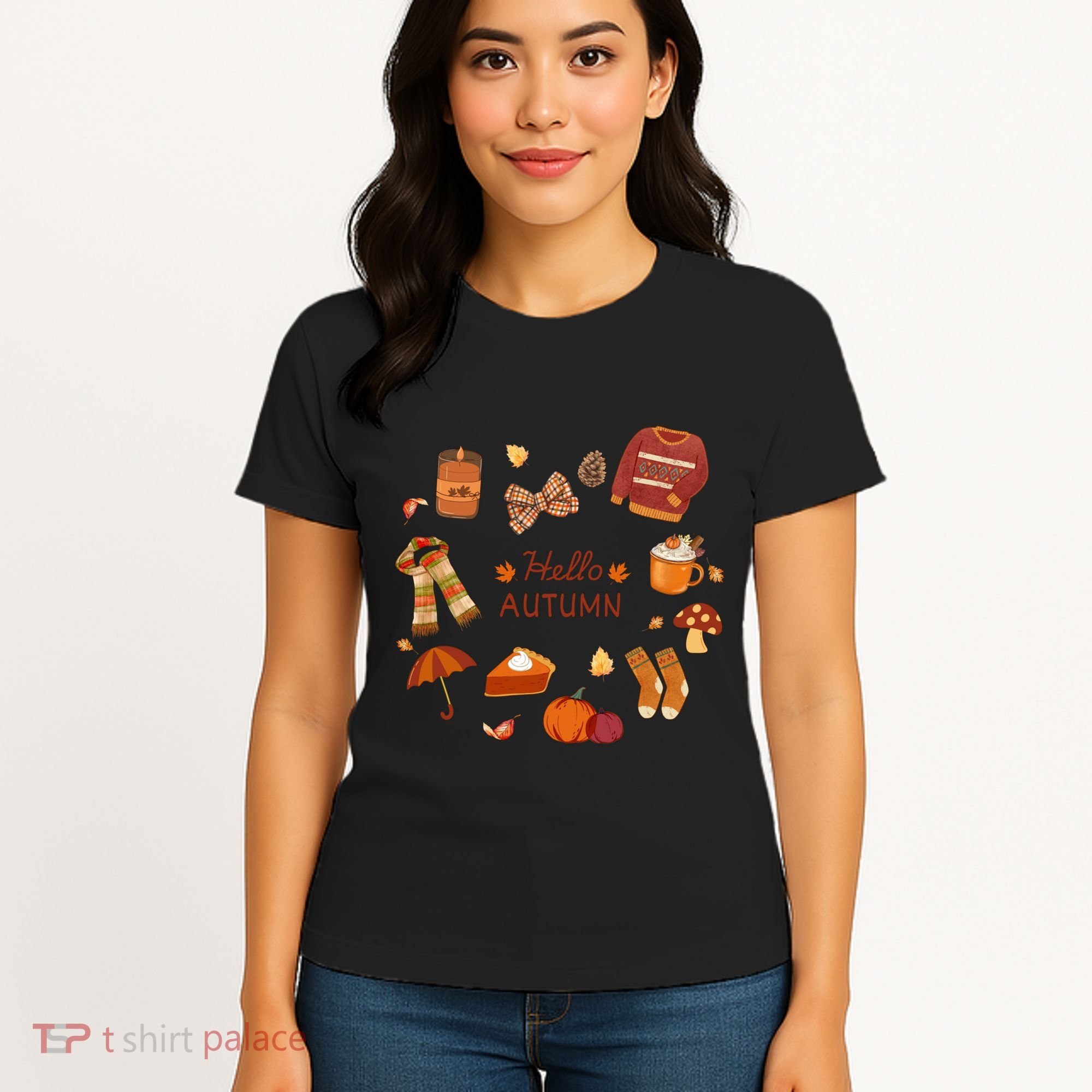 Cute Fall Autumn Little Things Retro Fall Hello Autumn Women's T-Shirt