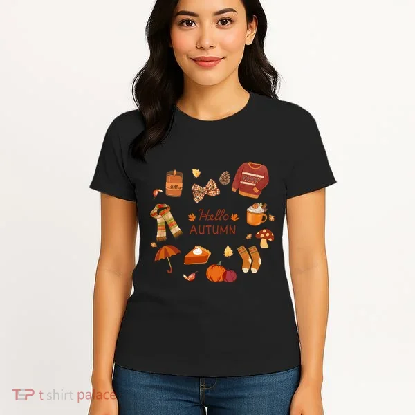 Cute Fall Autumn Little Things Retro Fall Hello Autumn Women's T-Shirt