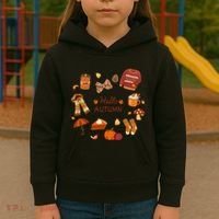Cute Fall Autumn Little Things Retro Fall Hello Autumn Kids Hoodie thumb 3
