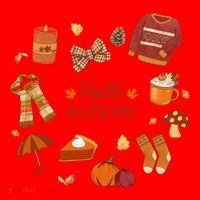 Cute Fall Autumn Little Things Retro Fall Hello Autumn Santa Hat thumb 1