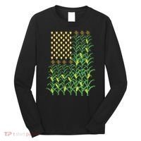 Corn Farmer American Flag Crop Farmers Farm Farming Gift Long Sleeve Shirt thumb 0
