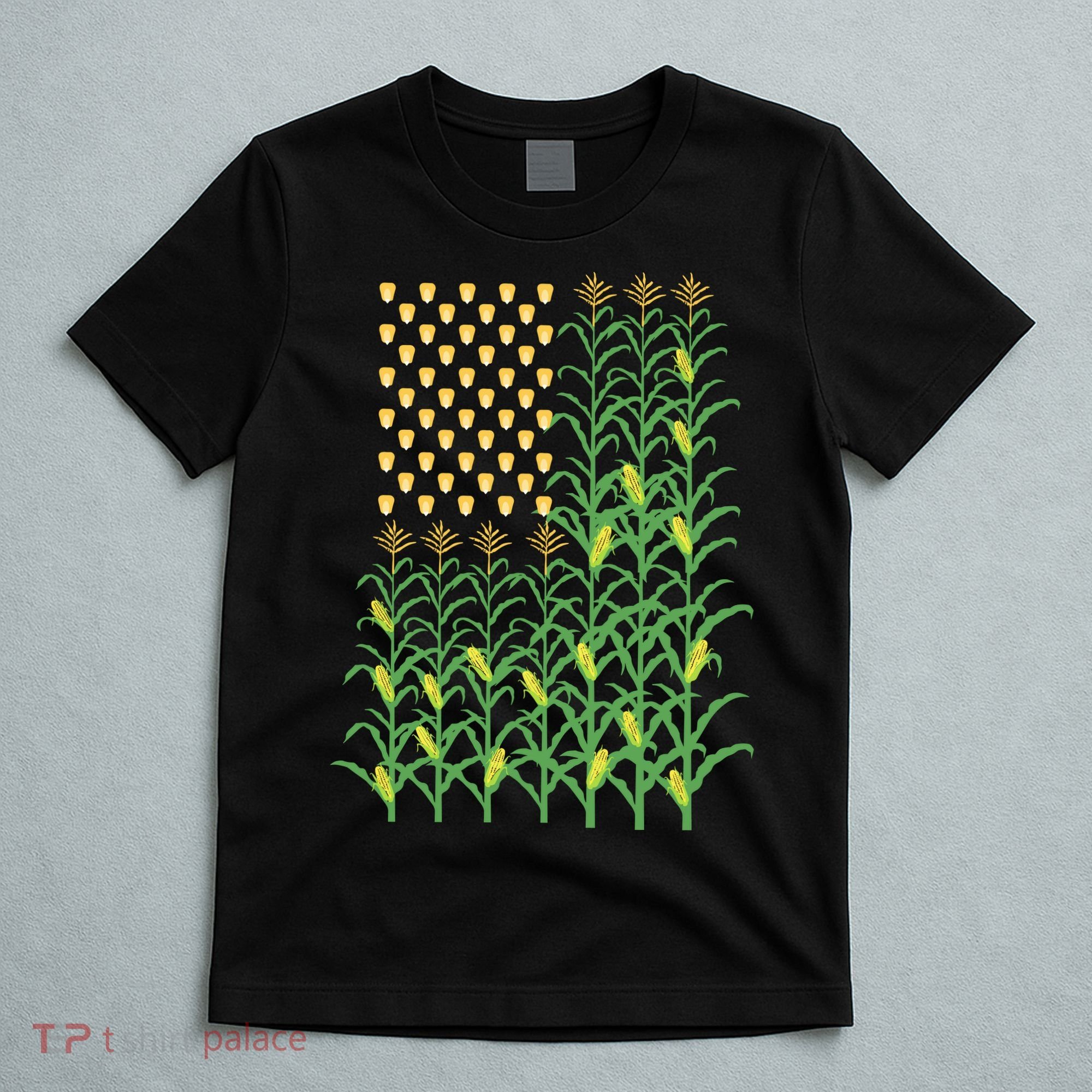 Corn Farmer American Flag Crop Farmers Farm Farming Gift T-Shirt