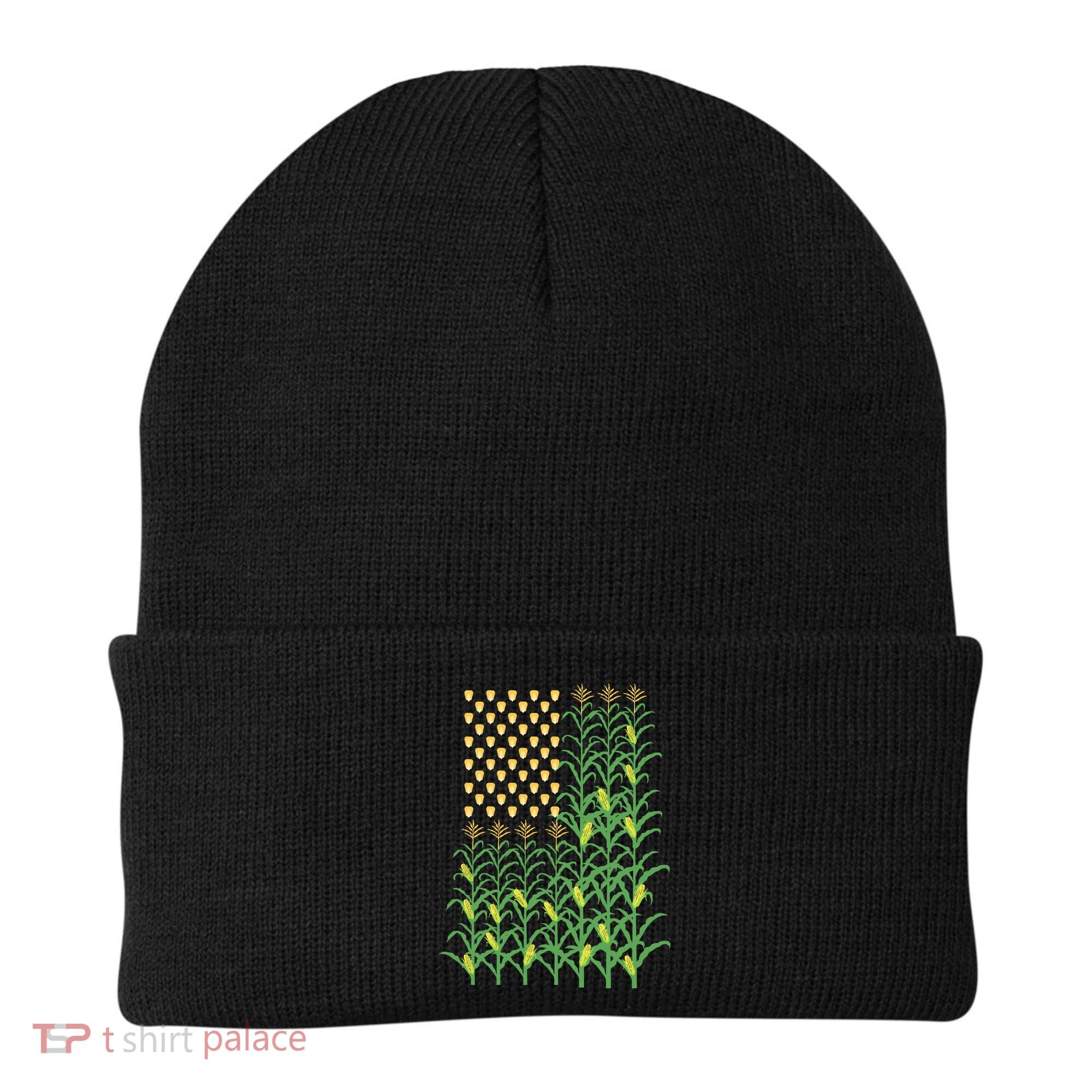 Corn Farmer American Flag Crop Farmers Farm Farming Gift Beanie