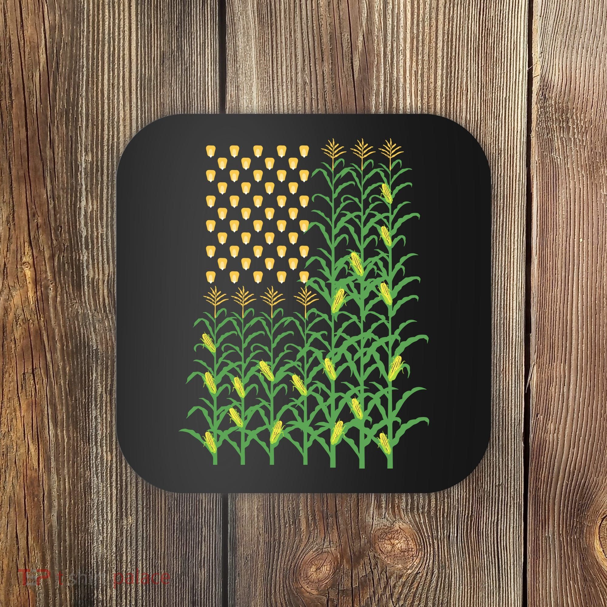 Corn Farmer American Flag Crop Farmers Farm Farming Gift Coaster