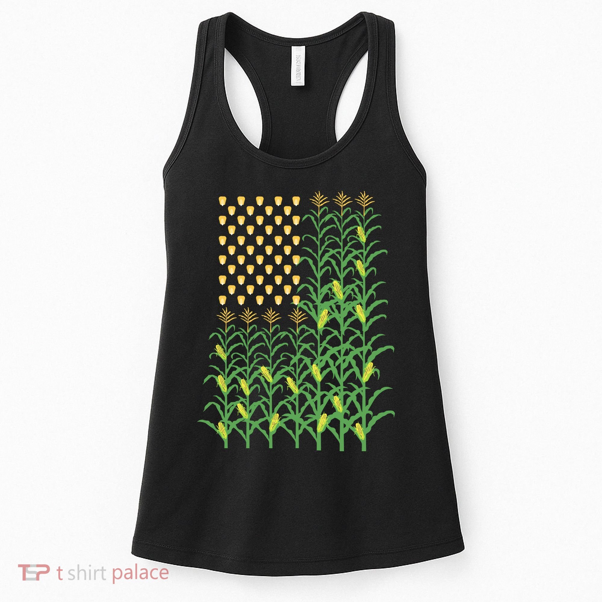 Corn Farmer American Flag Crop Farmers Farm Farming Gift Women's Tank Top