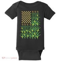 Corn Farmer American Flag Crop Farmers Farm Farming Gift Baby Bodysuit thumb 0