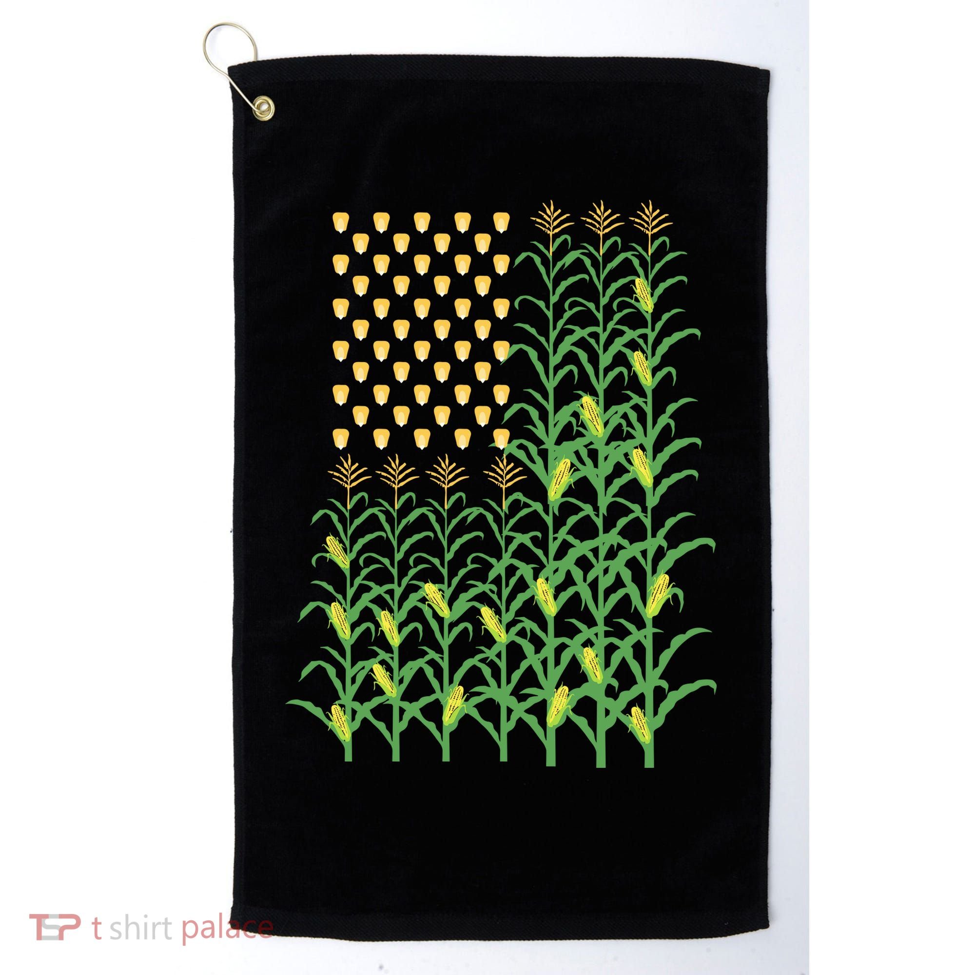 Corn Farmer American Flag Crop Farmers Farm Farming Gift Golf Towel