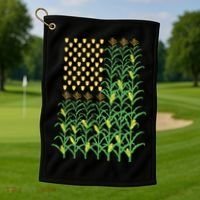 Corn Farmer American Flag Crop Farmers Farm Farming Gift Golf Towel thumb 1
