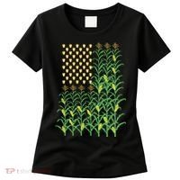 Corn Farmer American Flag Crop Farmers Farm Farming Gift Women's T-Shirt thumb 0