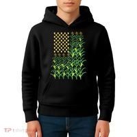 Corn Farmer American Flag Crop Farmers Farm Farming Gift Kids Hoodie thumb 4