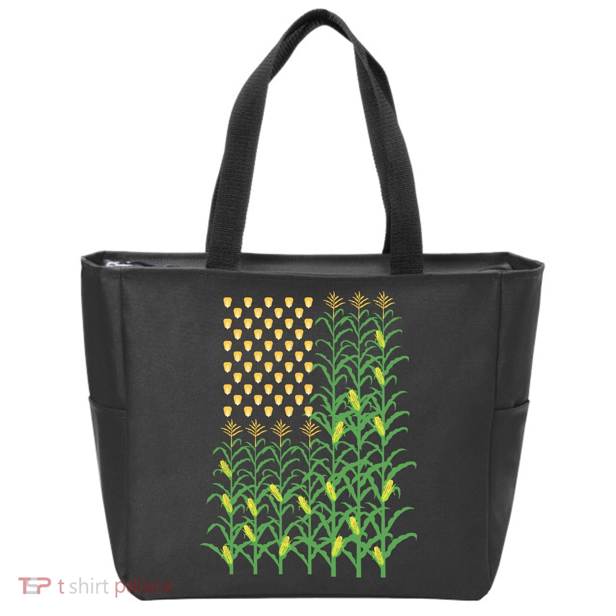 Corn Farmer American Flag Crop Farmers Farm Farming Gift Tote Bag