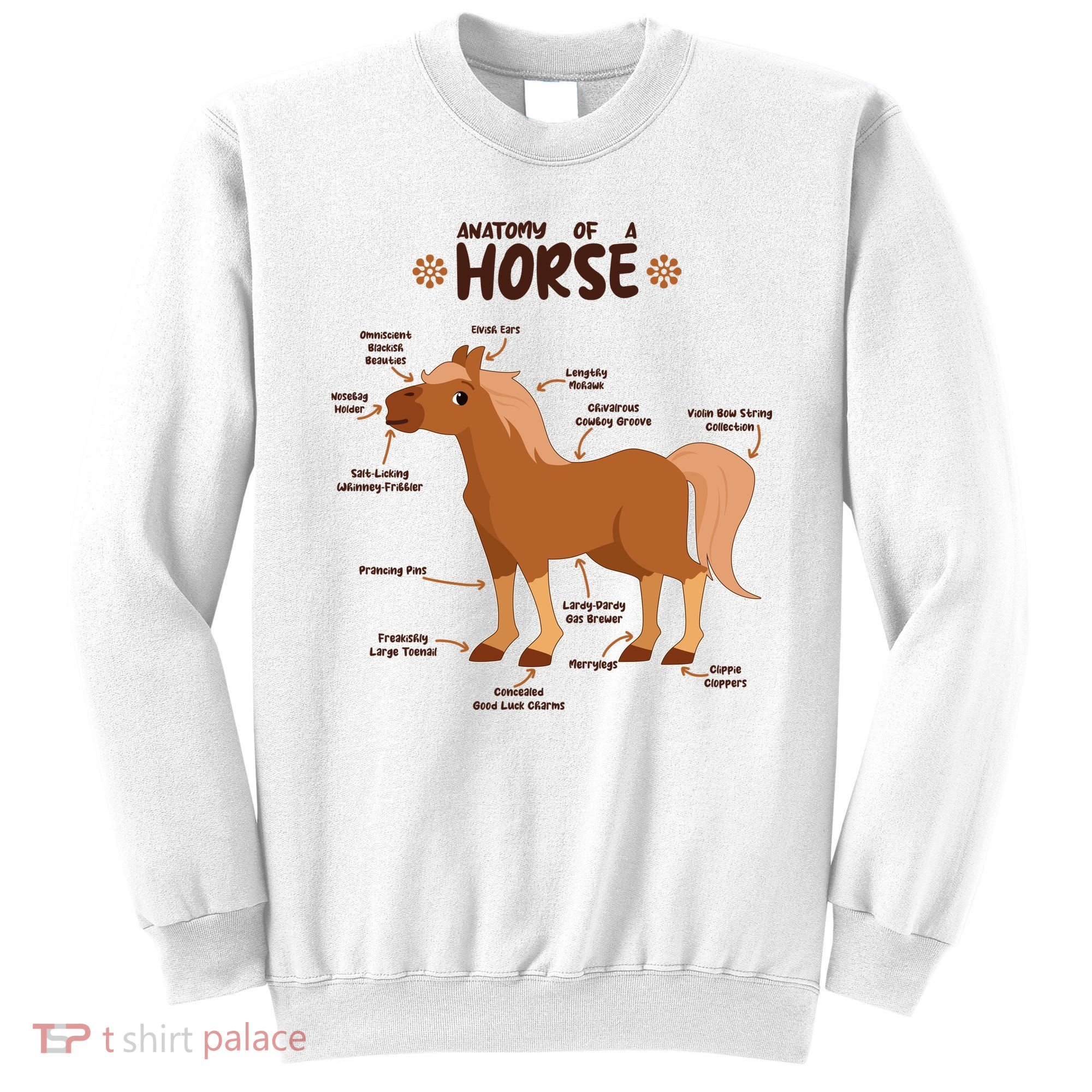 Cute Funny Anatomy Of A Horse Diagram Sweatshirt