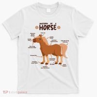 Cute Funny Anatomy Of A Horse Diagram T-Shirt thumb 0