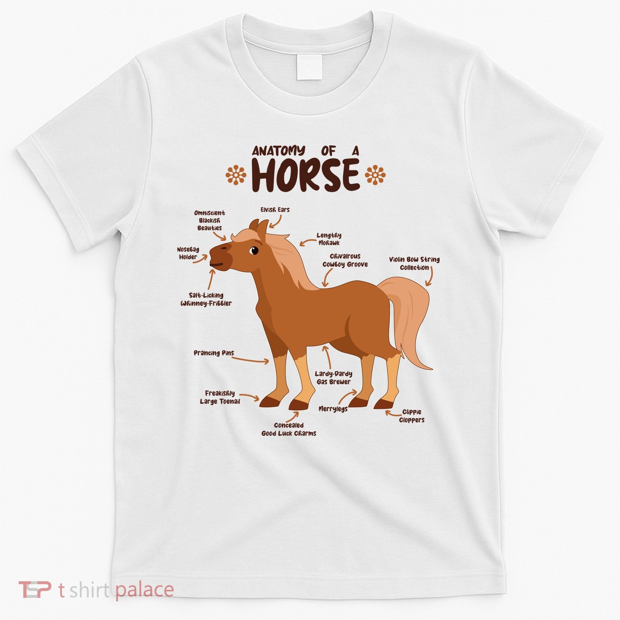 Cute Funny Anatomy Of A Horse Diagram T-Shirt