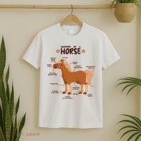 Cute Funny Anatomy Of A Horse Diagram T-Shirt thumb 2