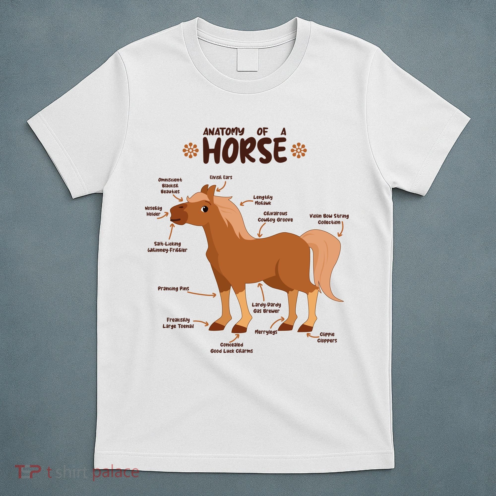 Cute Funny Anatomy Of A Horse Diagram T-Shirt