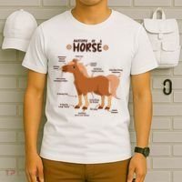Cute Funny Anatomy Of A Horse Diagram T-Shirt thumb 6