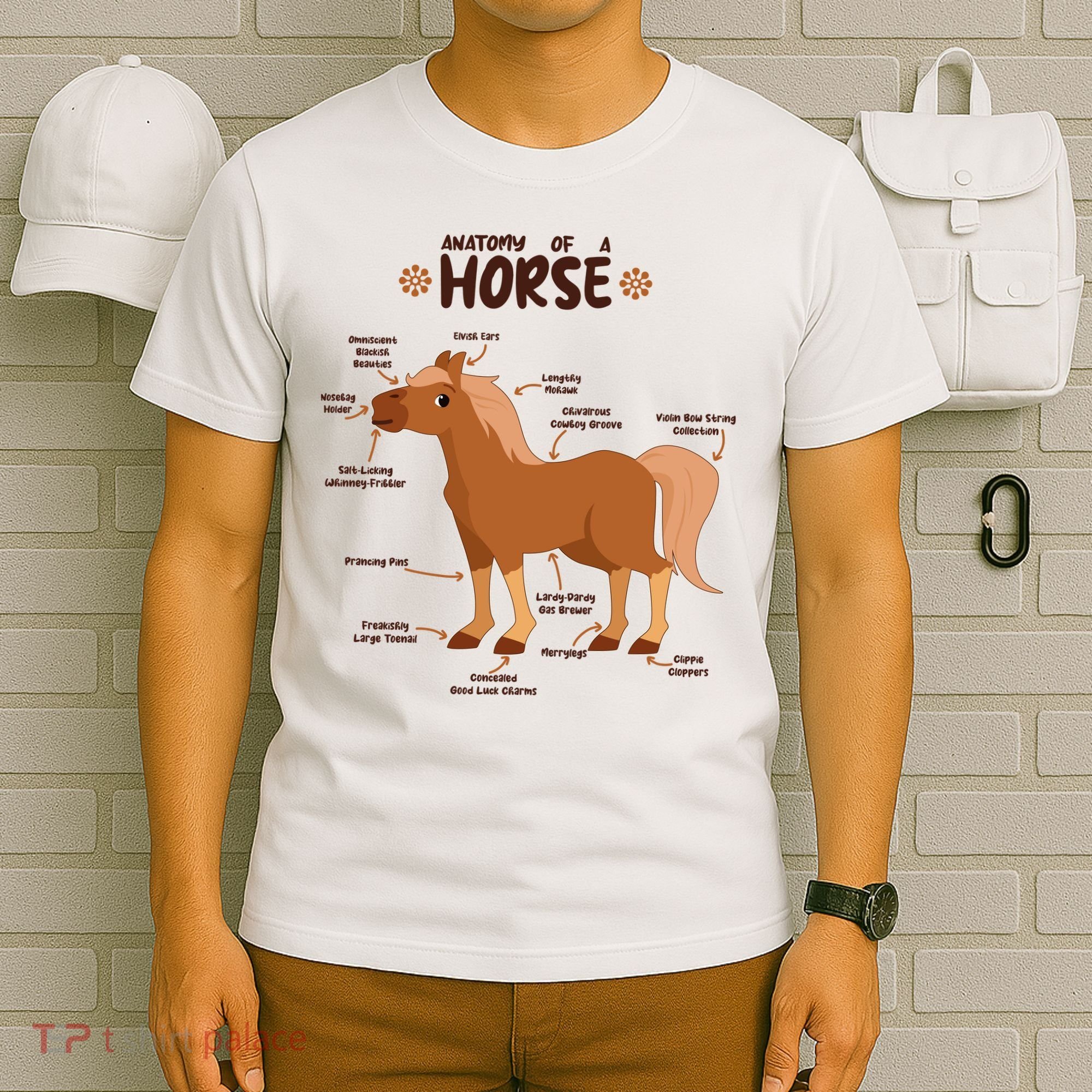 Cute Funny Anatomy Of A Horse Diagram T-Shirt
