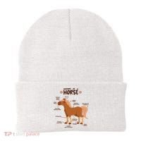 Cute Funny Anatomy Of A Horse Diagram Beanie thumb 0