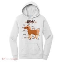 Cute Funny Anatomy Of A Horse Diagram Women's Hoodie thumb 0