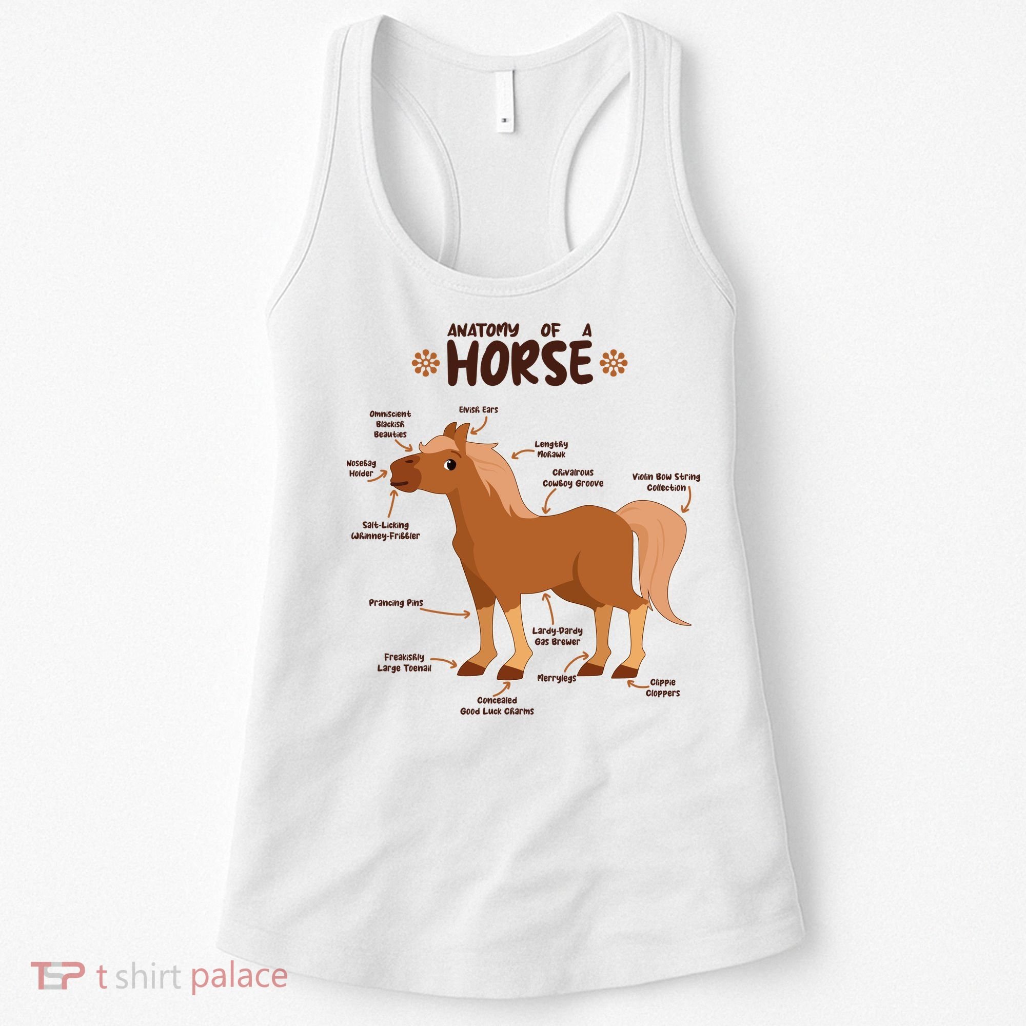 Cute Funny Anatomy Of A Horse Diagram Women's Tank Top