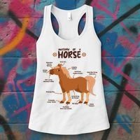 Cute Funny Anatomy Of A Horse Diagram Women's Tank Top thumb 3