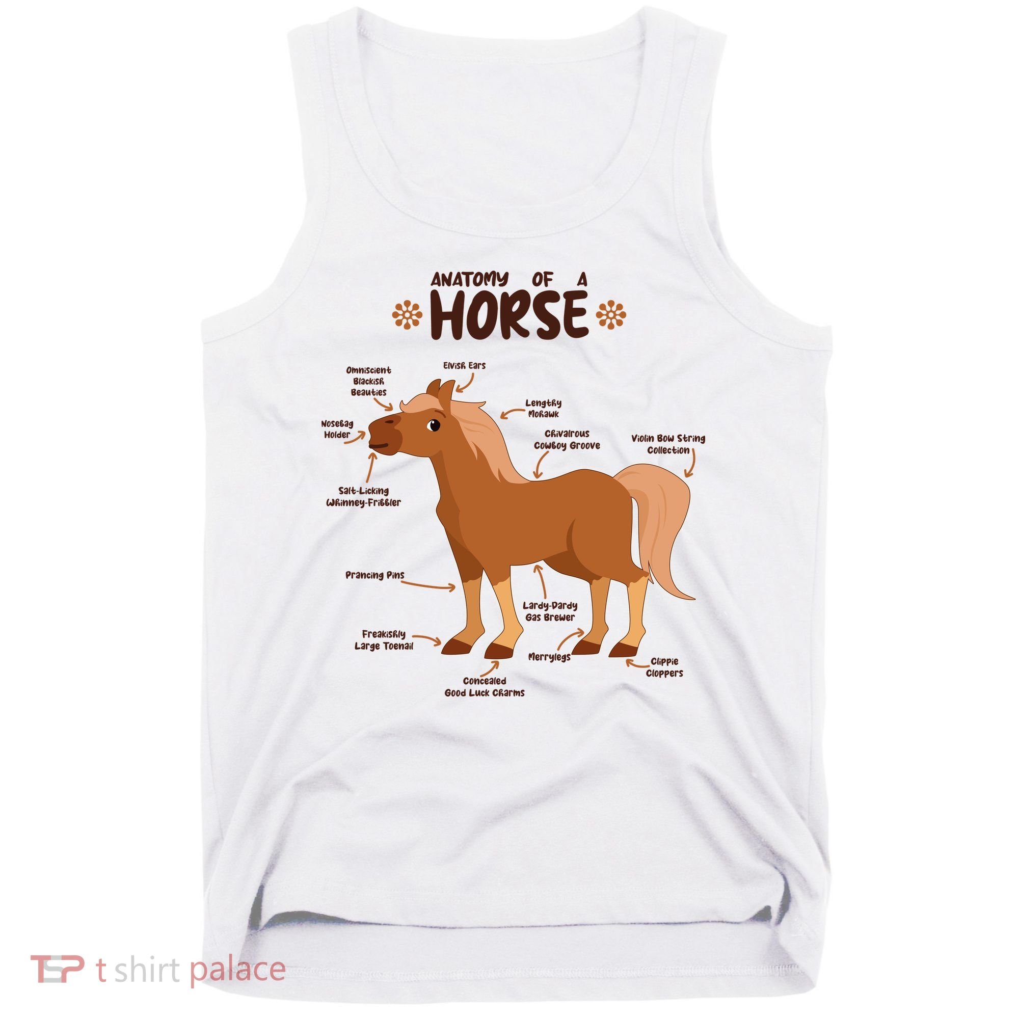 Cute Funny Anatomy Of A Horse Diagram Tank Top