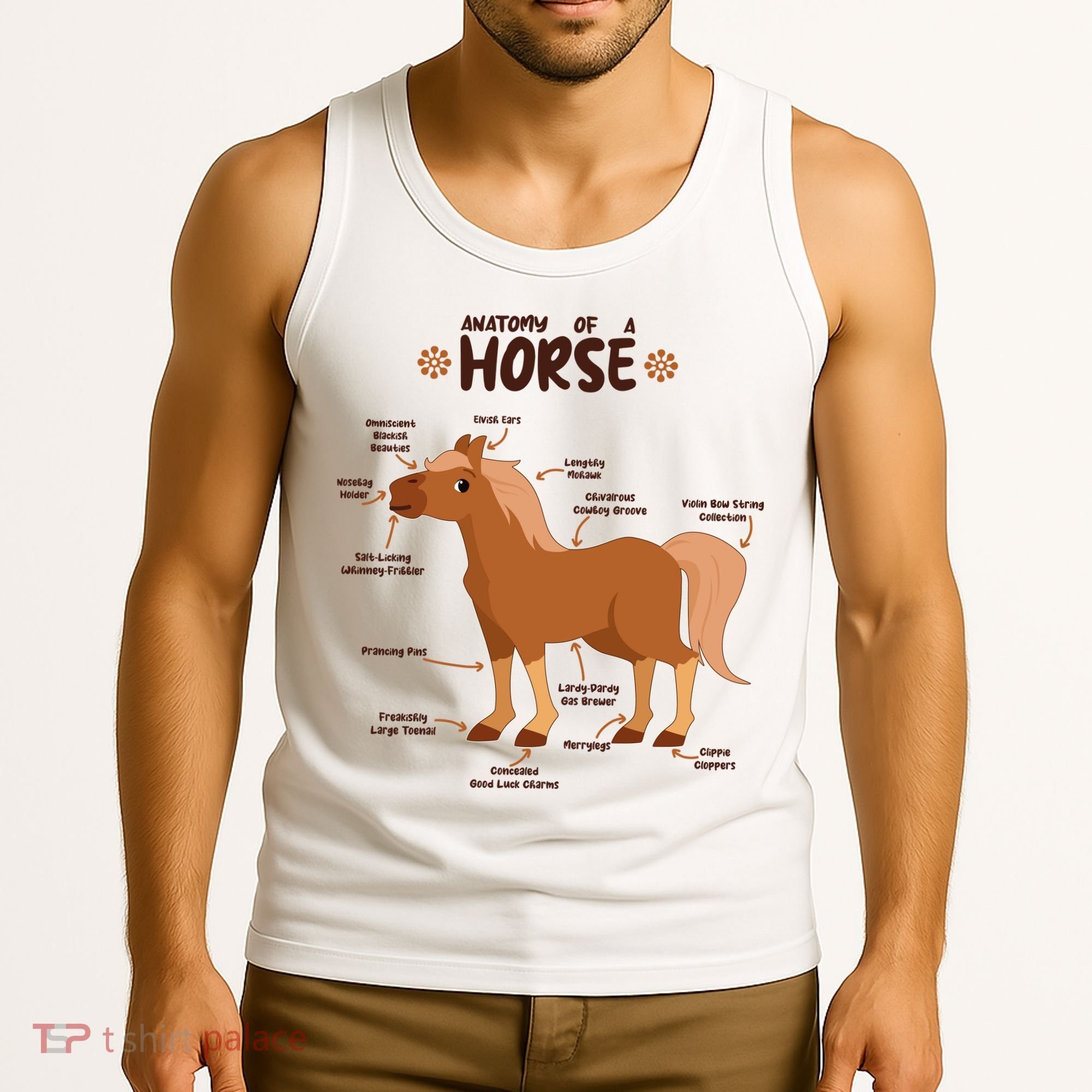 Cute Funny Anatomy Of A Horse Diagram Tank Top