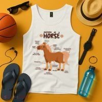 Cute Funny Anatomy Of A Horse Diagram Tank Top thumb 4