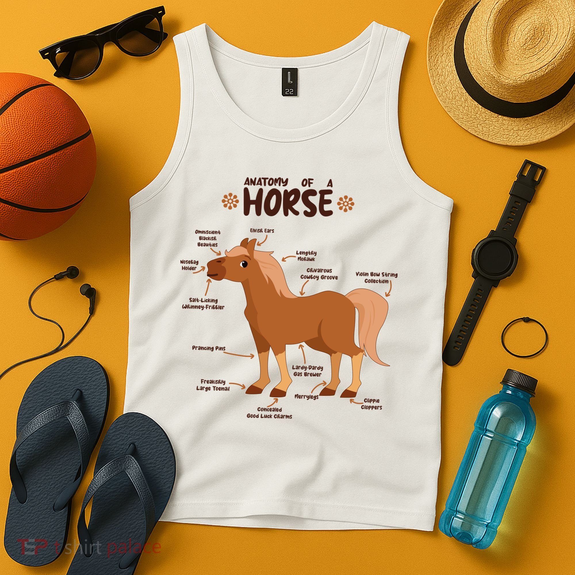 Cute Funny Anatomy Of A Horse Diagram Tank Top