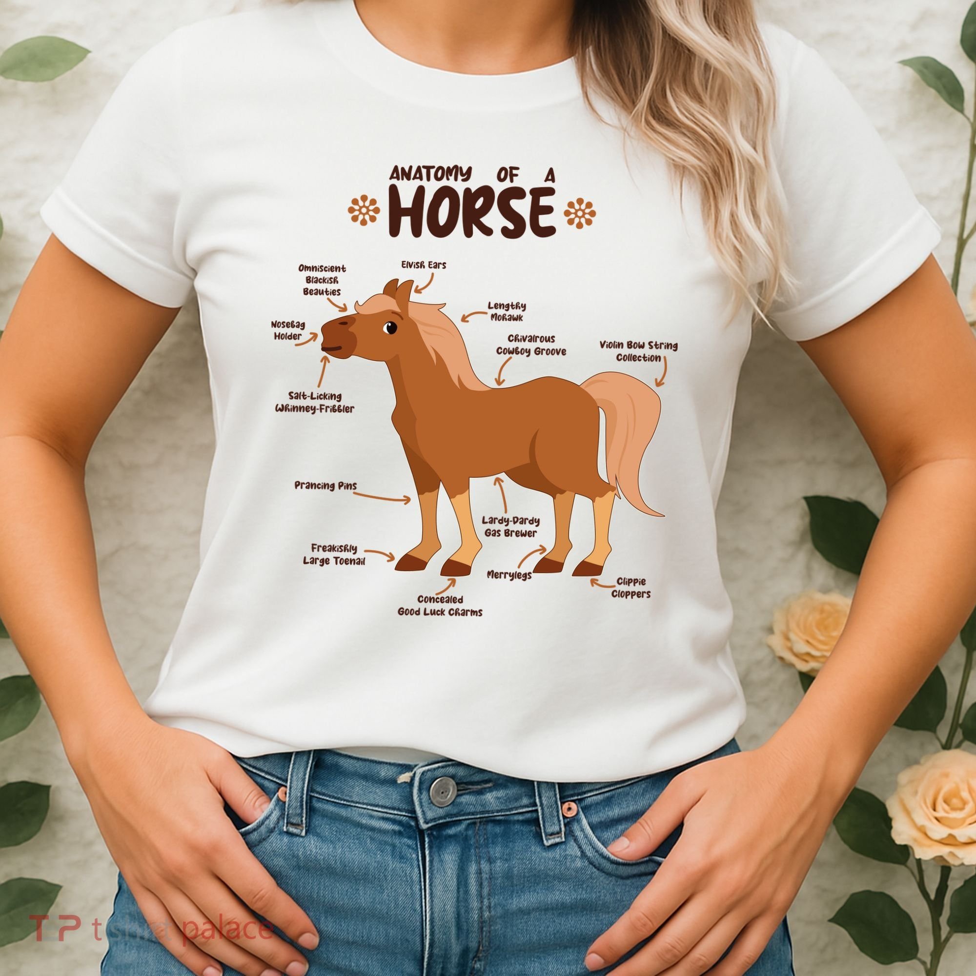 Cute Funny Anatomy Of A Horse Diagram Women's T-Shirt