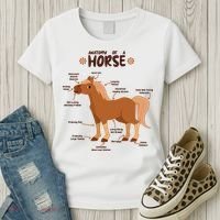 Cute Funny Anatomy Of A Horse Diagram Women's T-Shirt thumb 3