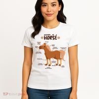 Cute Funny Anatomy Of A Horse Diagram Women's T-Shirt thumb 4