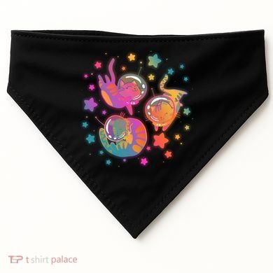 Cute Funny Astronaut Space Kitty Cats USA-Made Doggie Bandana
