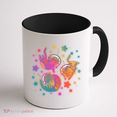 Cute Funny Astronaut Space Kitty Cats Coffee Mug back